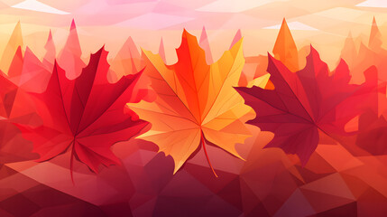 Obraz premium autumn maple leaf illustration wallpaper background, maple leaf wallpaper illustration, autumn colors wallpaper vintage style illustration