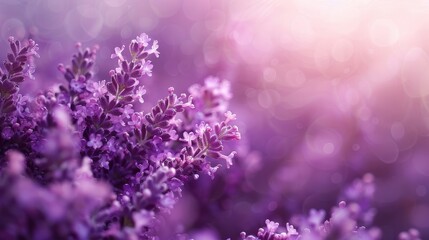 Fototapeta premium A close up of purple flowers with a blurry background