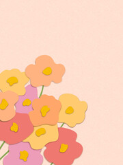 Simple flowers paper cut out effect, illustration
