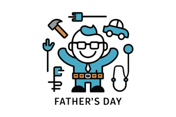 Happy Father's Day illustration artwork.
