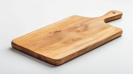Fototapeta premium Wooden cutting board on a blank white surface