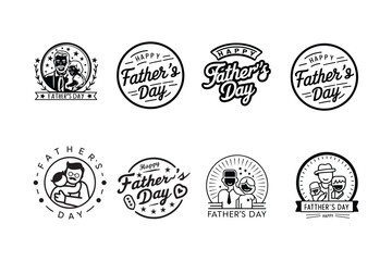 Happy Father's Day icon set illustration artwork.