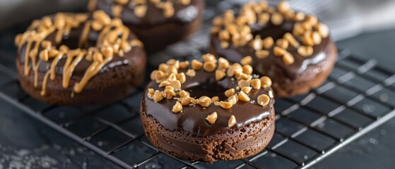 Chocolate peanut butter donuts offer a harmonious blend of rich cocoa and creamy nuttiness