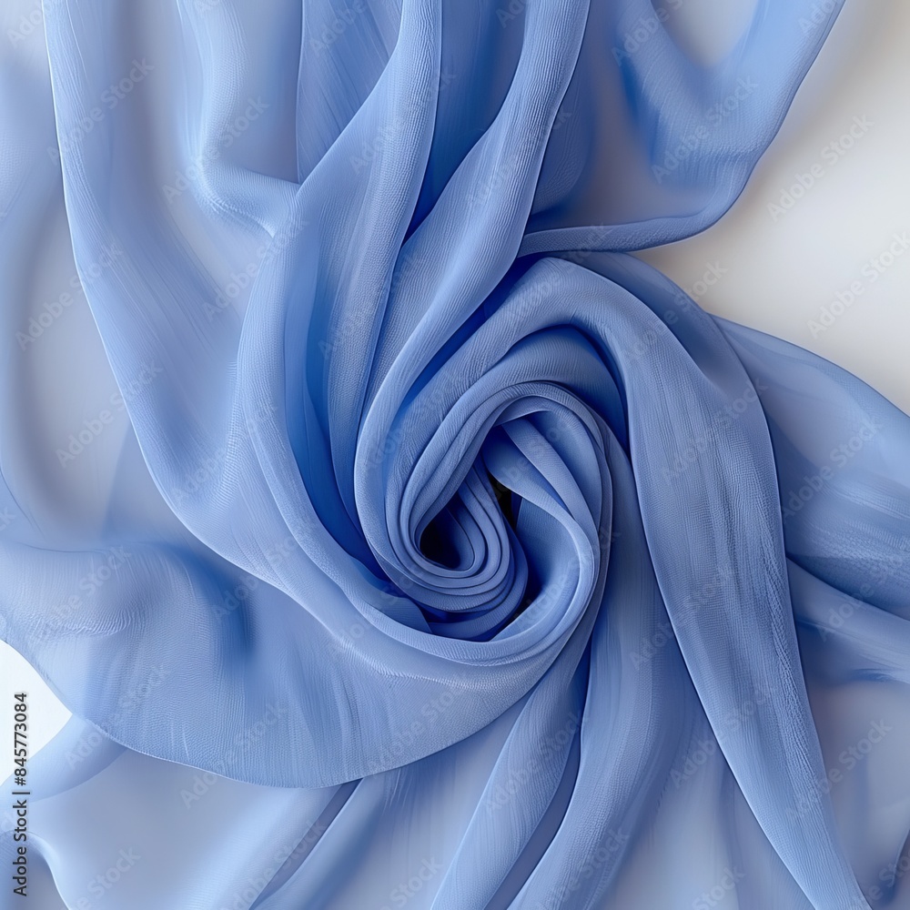 Poster abstract with smooth, wavy lines in bluish and gray tones. translucent forms of movement and lightne
