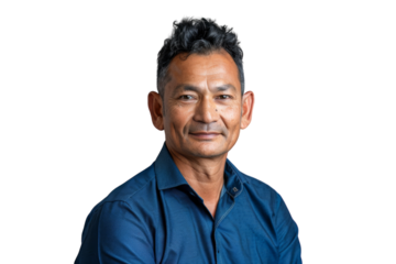 Confident Indian businessman smiling at the camera.