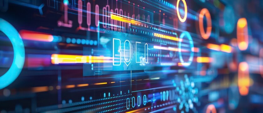 seo modern web interface, vibrant icons float over analytics graphs, symbolizing a strategic approach to digital marketing