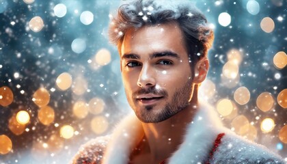 Fototapeta premium portrait of a man in winter