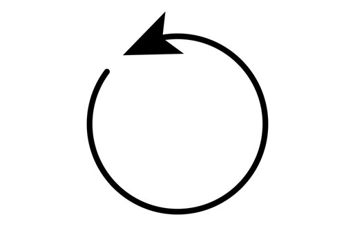 Icono negro de c&iacute;rculo con flecha de retroalimentaci&oacute;n