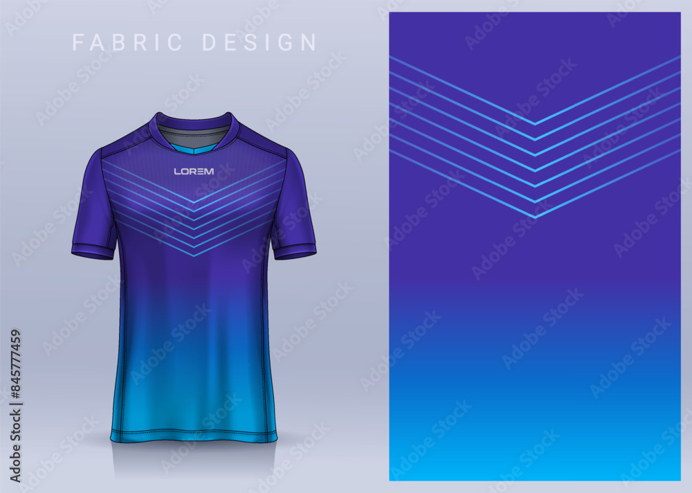 Wall mural Fabric textile design for Sport t-shirt, Soccer jersey mockup for football club. uniform front view.	 - Wall murals