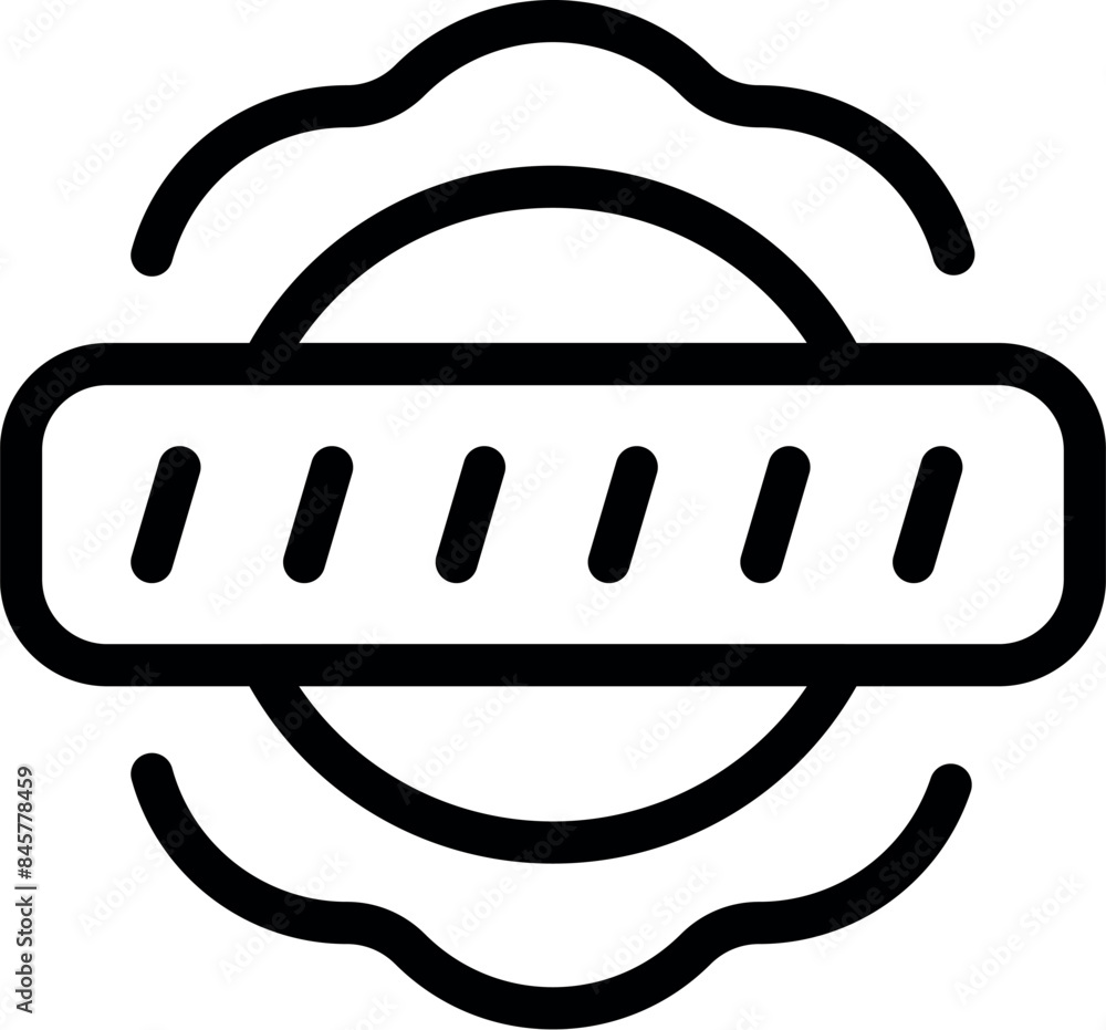 Poster simple black and white icon of a loading bar progressing with a round frame