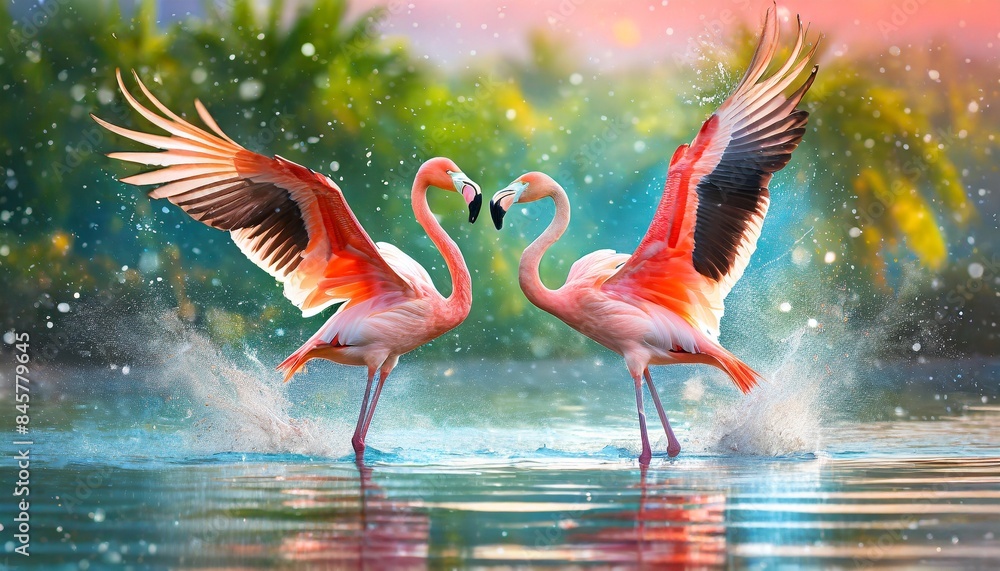 Canvas Prints flamingo in the water