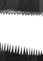 iron saw teeth frame isolated on white background