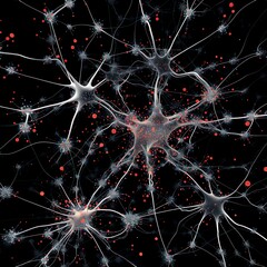 circuit patterns converge, illustrating the dynamic flow of data and neural connections in AI technology