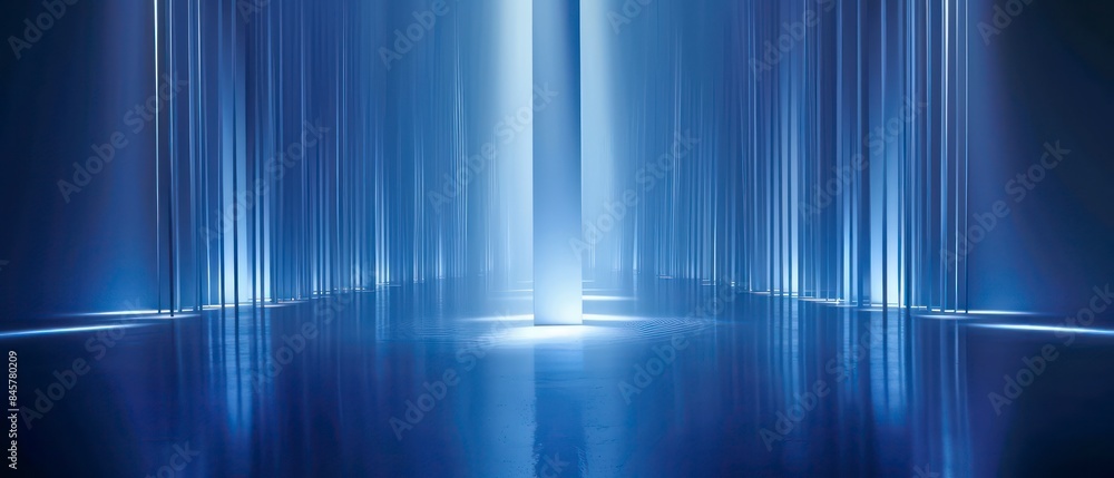 Poster abstract lines form a captivating gradient blue background, delivering a strong visual impact with i