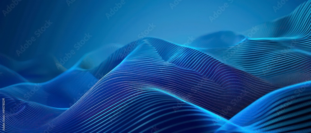Poster abstract lines form a captivating gradient blue background, delivering a strong visual impact with i