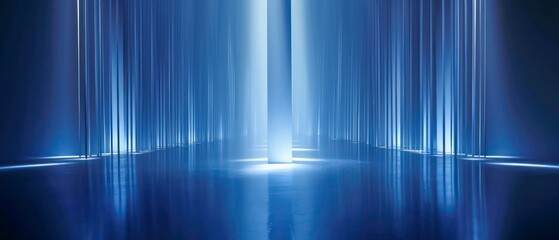 Abstract lines form a captivating gradient blue background, delivering a strong visual impact with its dynamic energy