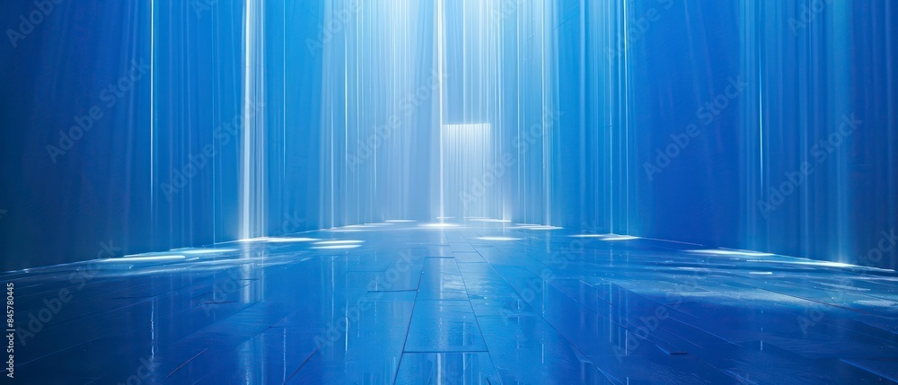 Poster abstract lines form a captivating gradient blue background, delivering a strong visual impact with i