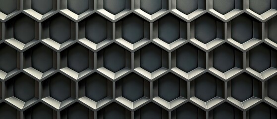 digital art piece with a repeating hexagon design, embodying elegance through its simple geometry