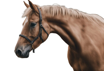 Obraz premium Portrait of a horse isolated on transparent background cutout