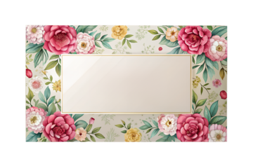 Elegant blank business card on floral backdrop