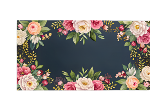 Elegant blank business card on floral backdrop - Powered by Adobe