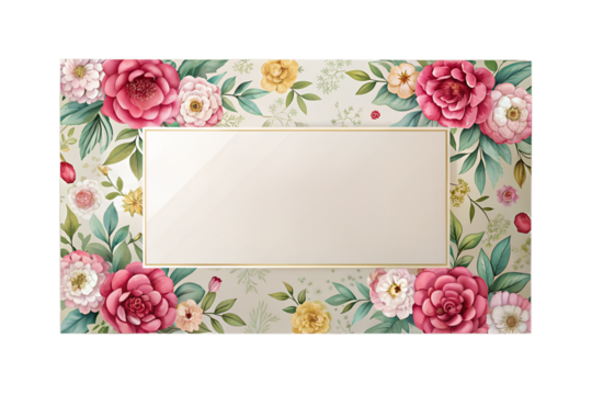 Elegant blank business card on floral backdrop