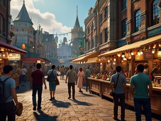 Obraz premium people walking in the city