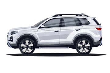 Fototapeta premium SUV Vehicle. Isolated Car Illustration in Silver Color for Transportation Design