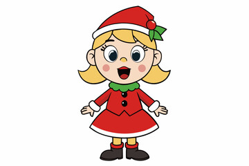 Little girl singing Little girl singing christmas cartoon vector illustration cartoon vector illustration