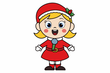 Little girl singing Little girl singing christmas cartoon vector illustration cartoon vector illustration