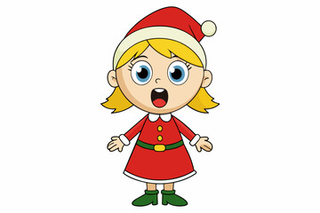 Little girl singing Little girl singing christmas cartoon vector illustration cartoon vector illustration