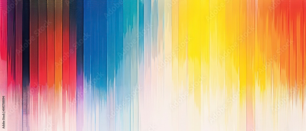Poster gradient and complimentary colors with solid glitch patterns, holographic art
