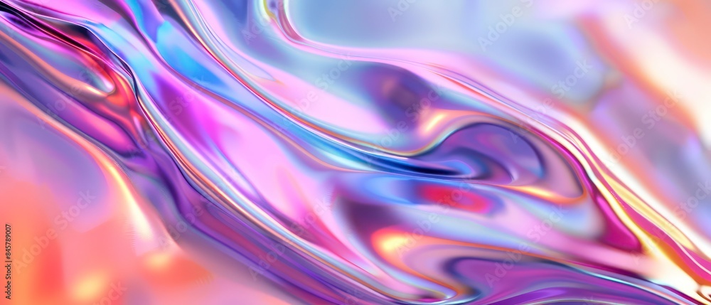 Poster gradient and complimentary colors with solid glitch patterns, holographic art