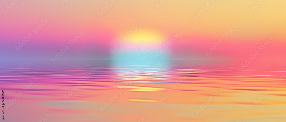 Poster gradient and complimentary colors with solid glitch patterns, holographic art