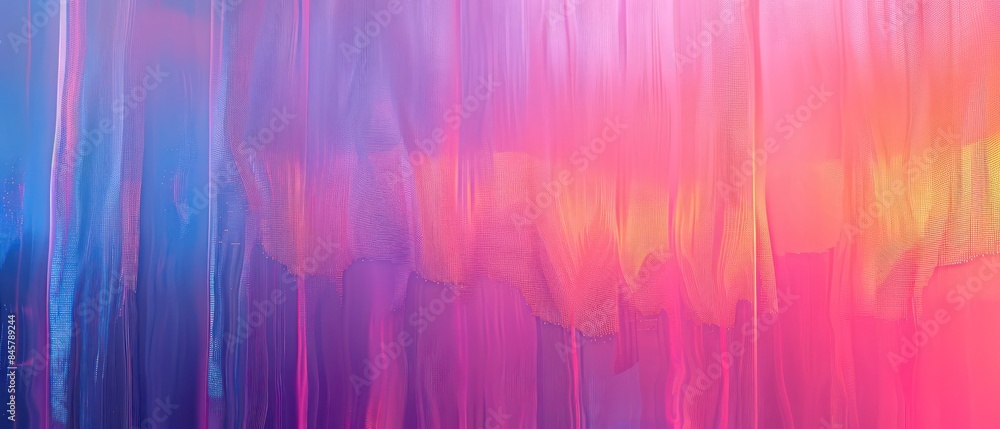 Poster gradient and complimentary colors with solid glitch patterns, holographic art
