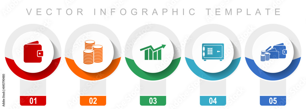Poster banking icon set, miscellaneous vector icons such as wallet, money, diagram and safe, modern design 