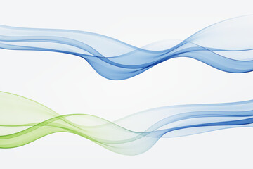 Blue and green abstract transparent wave,design element.