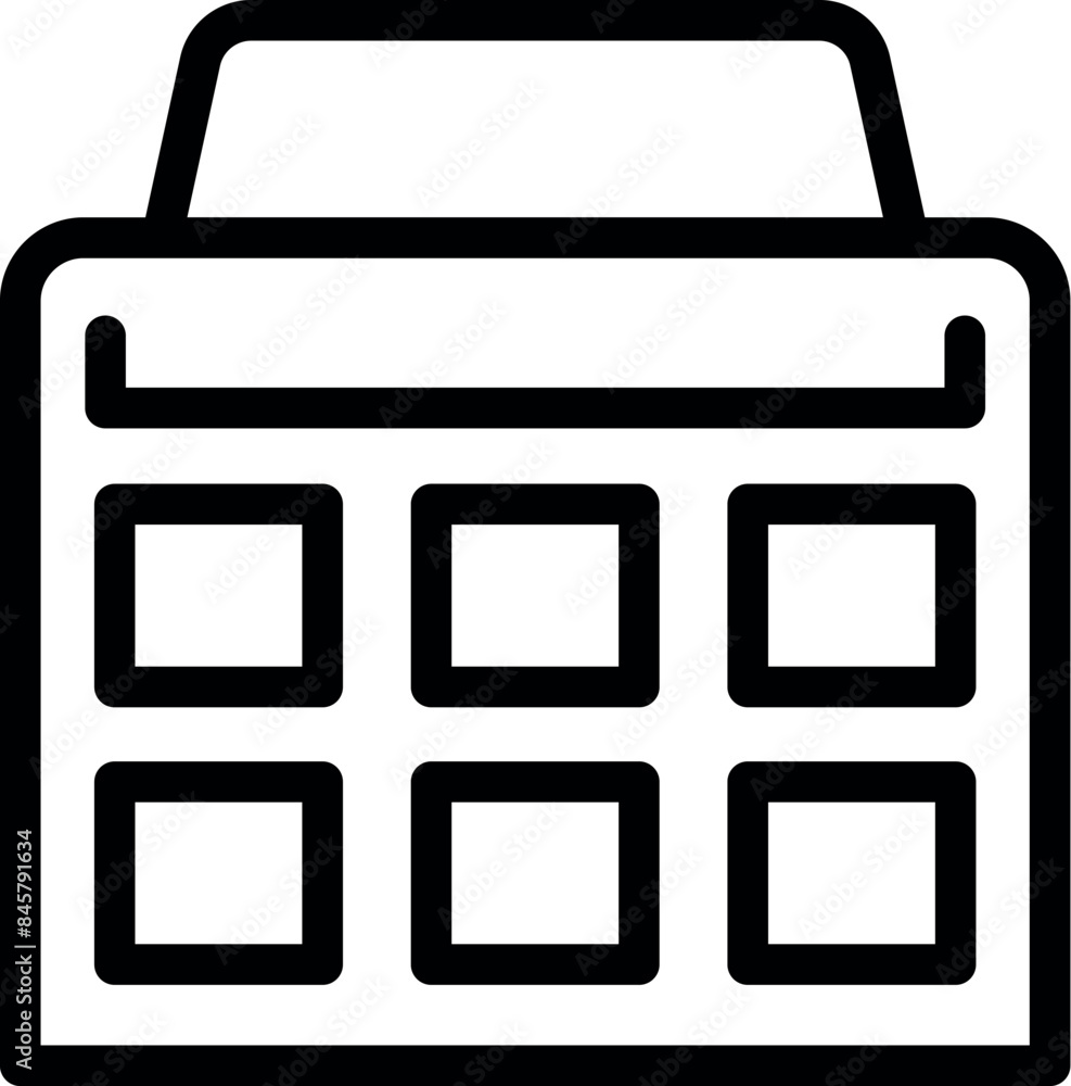 Poster simple icon of a calculator with blank buttons and an empty screen, representing a concept related t