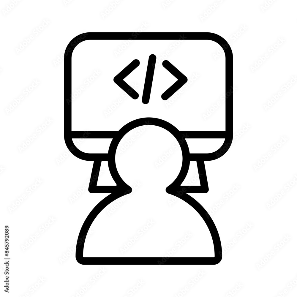 Fototapete Coding Icon Perfect for Software Development and Programming Themes