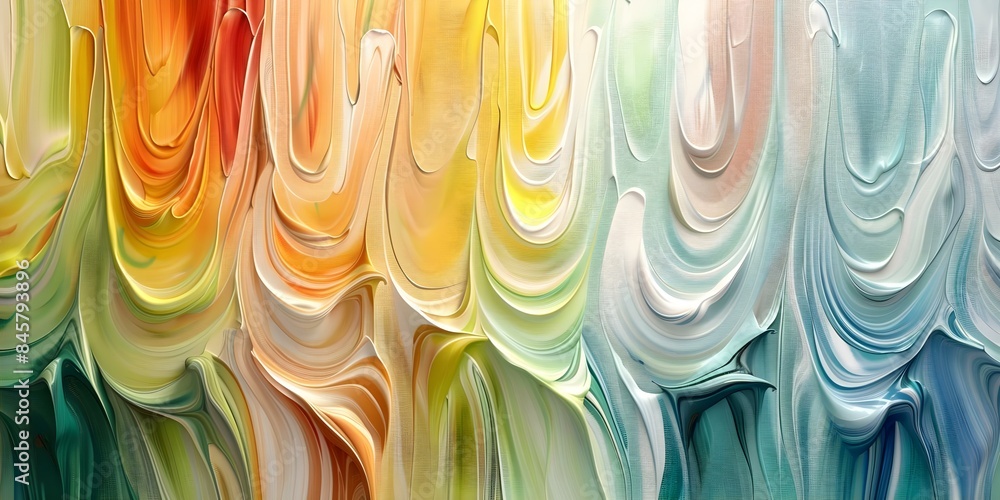 Poster creating an abstract texture on a horizontal wall with vibrant acrylic smears. concept abstract art,
