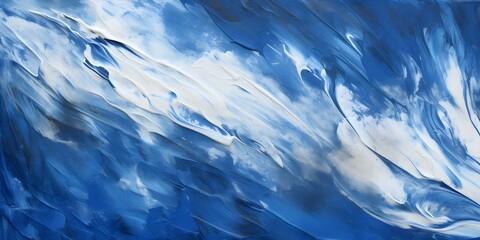 Blue abstract paint brushstroke texture with white smudge on navy background. Concept Abstract art, Paint strokes, Blue and white, Texture background, Navy color palette