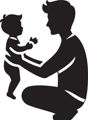 father and son vector art illustration