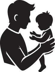 father and son vector art illustration