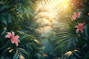 Summer bliss with palm trees.