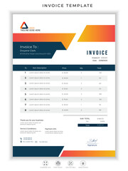 Professional invoice and letterhead design template vector illustration bill form price invoice.
