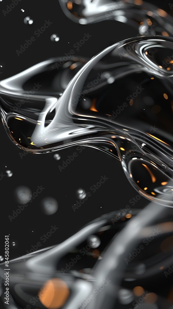 Poster black and white abstract with chaotic strokes and sharp geometric shapes, dynamic and expressive