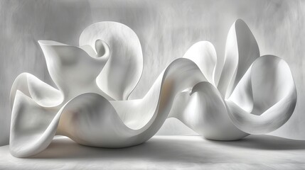 Obraz premium Abstract silver fabric with wavy patterns for a shiny and smooth effect. metal and silk feel, for use in design and decoration.