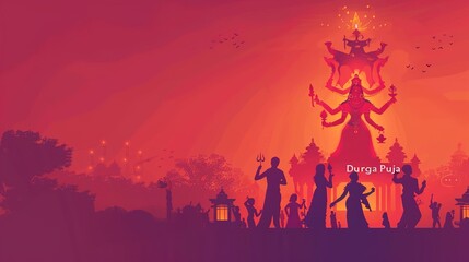 Fototapeta premium abstract illustration of durga puja. vector