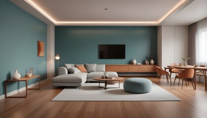 inimalist interior design style, futuristic home office, sleek furniture, state of the art technology