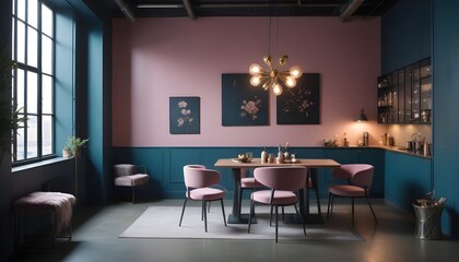 Fototapeta premium inimalist interior design style, futuristic home office, sleek furniture, state of the art technology